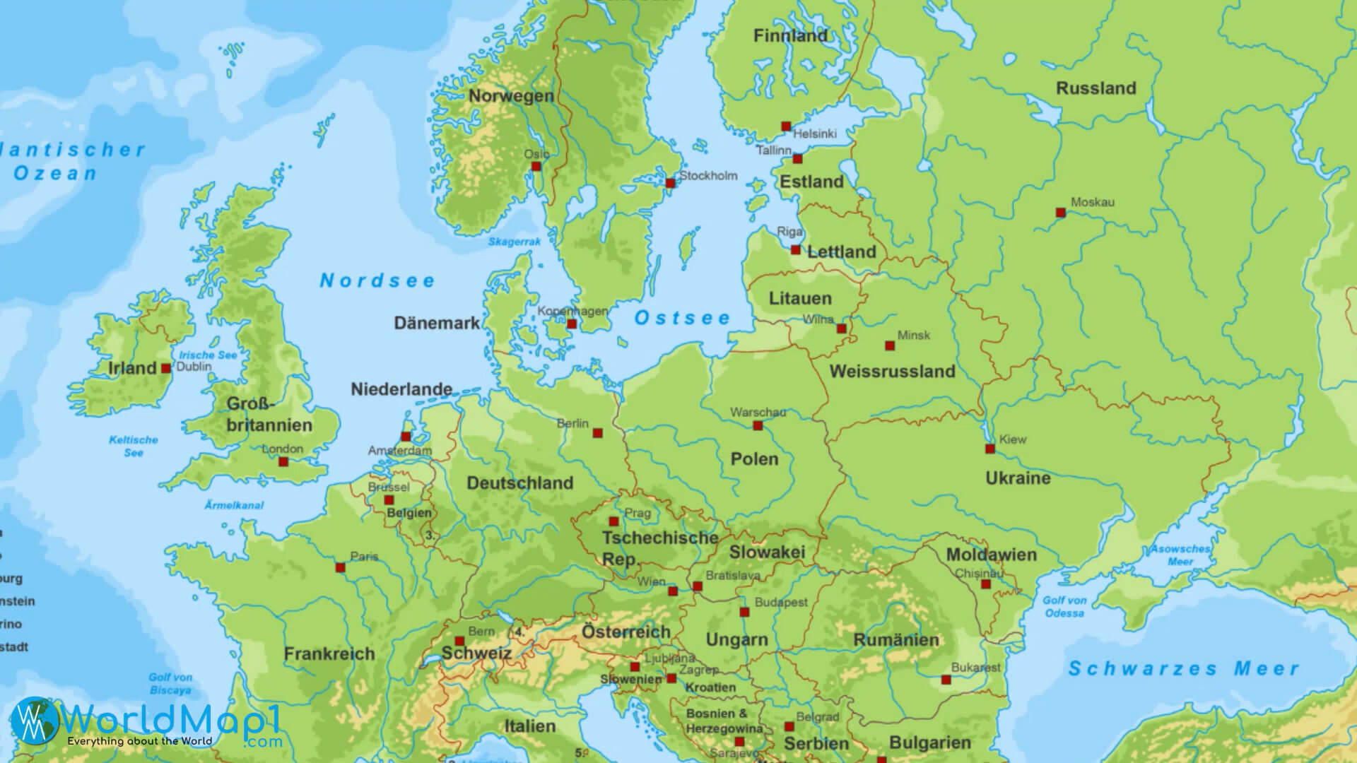Estonia National Boundaries Map with European Countries Border